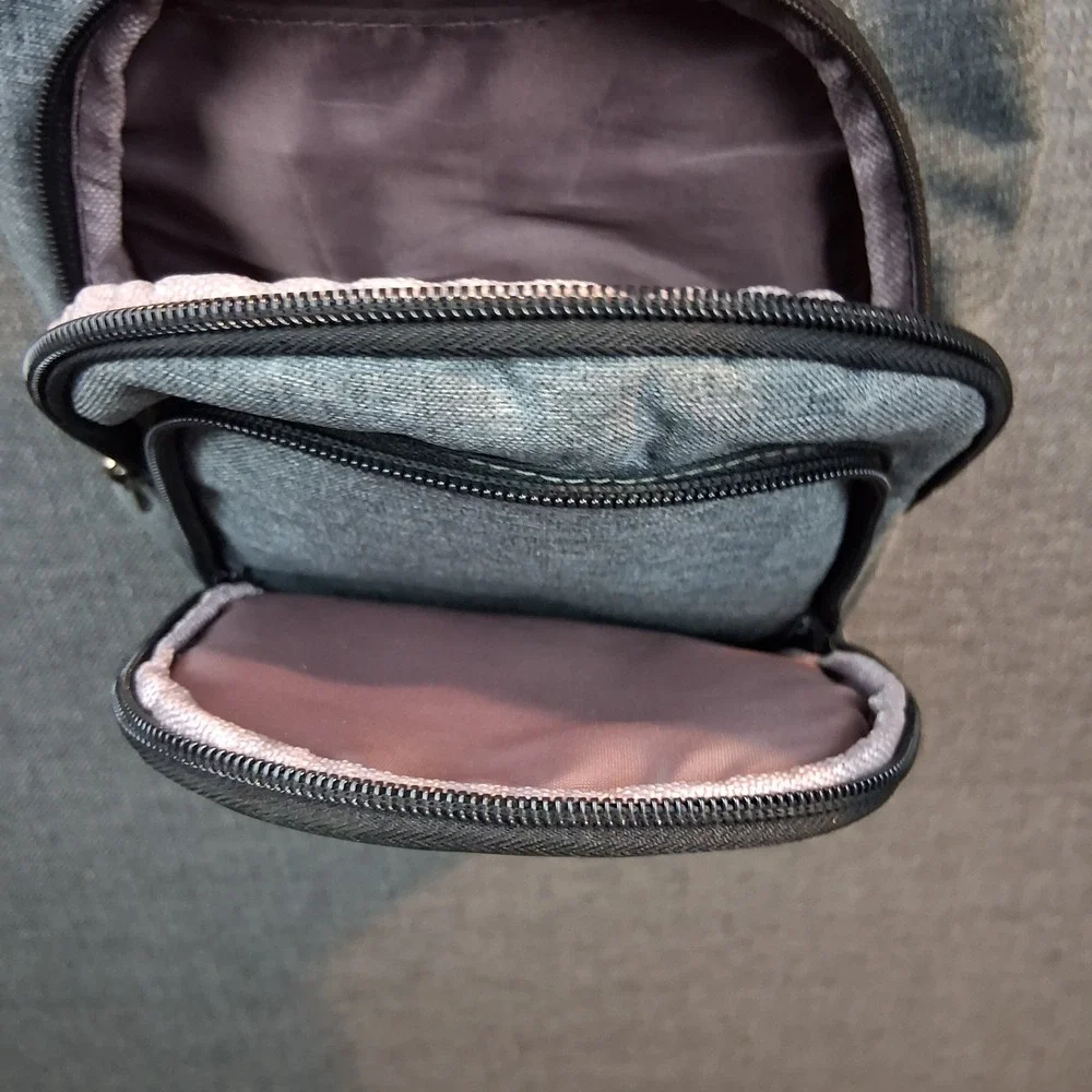 Mosiso Sling Backpack Crossbody Shoulder Bag Gray Heathered Travel Commuter Bag